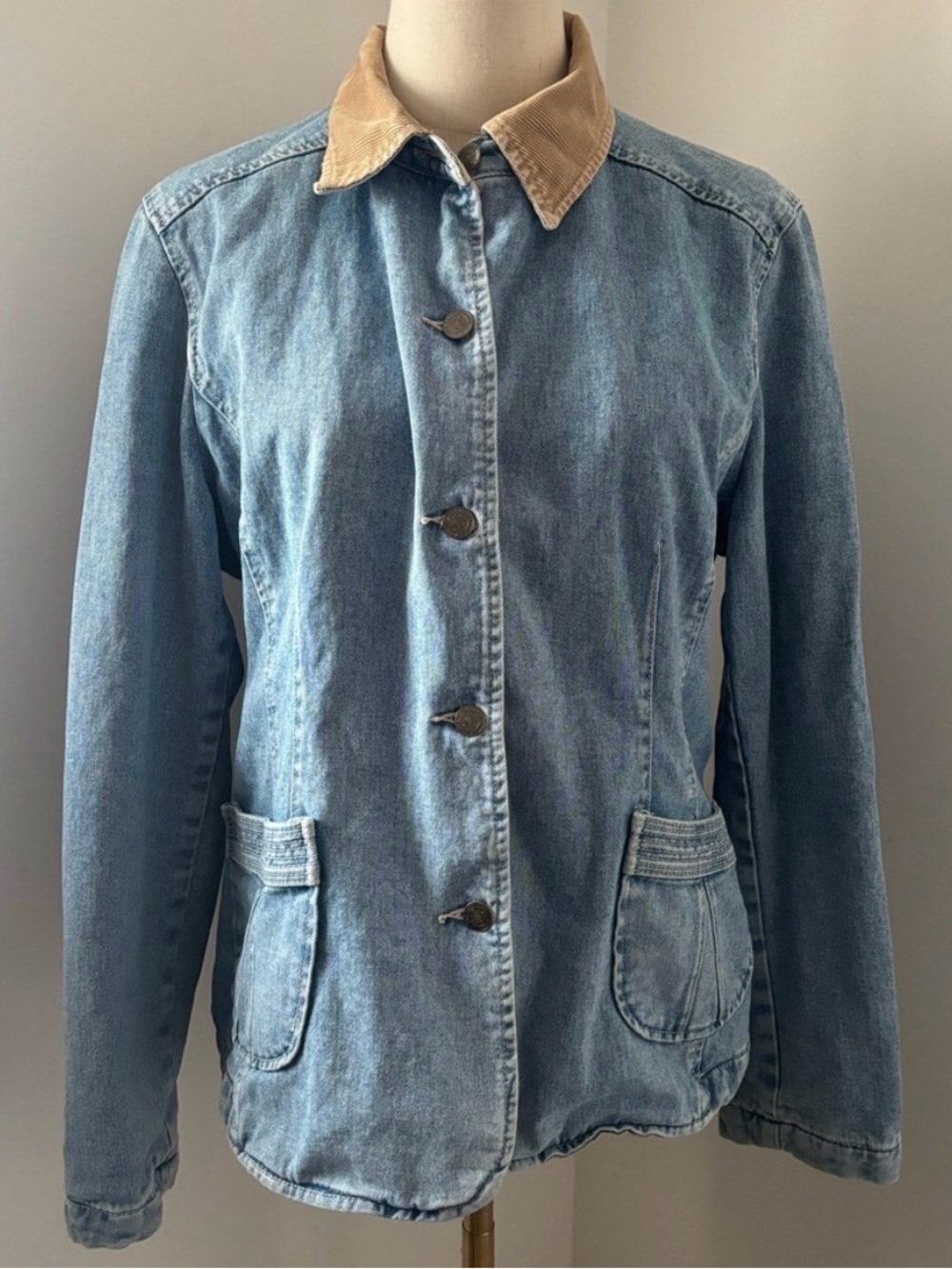 The Territory Ahead Vintage Lined Jean Jacket With Corduroy Collar